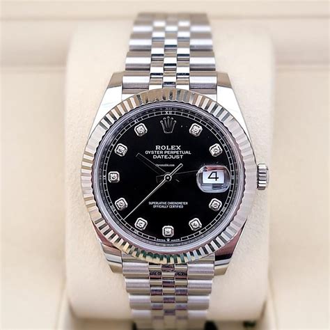 rolex black diamond dial datejust|rolex datejust 41 smooth bezel.